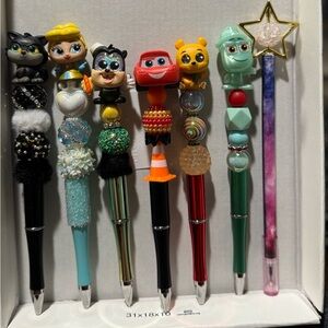 Disney Doorables Beaded Pens Bundle Of (7)